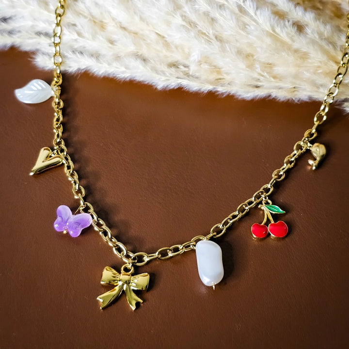 Charm Pendant Necklace – Gold Plated