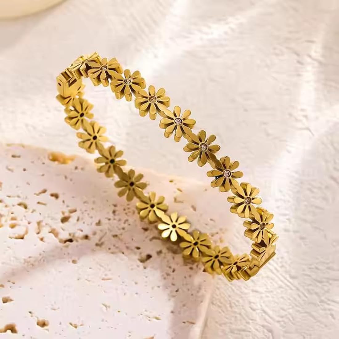 Floral Studded Bangle Bracelet