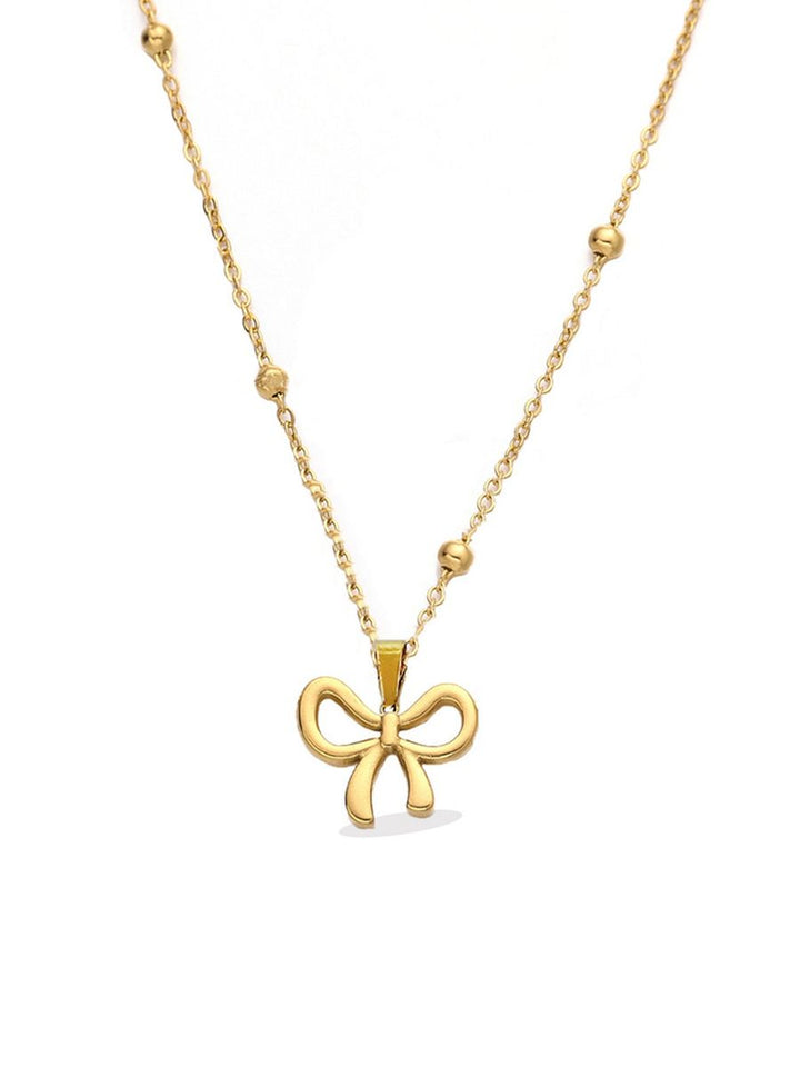 Bow Pendant Necklace – Cute Gold Chain