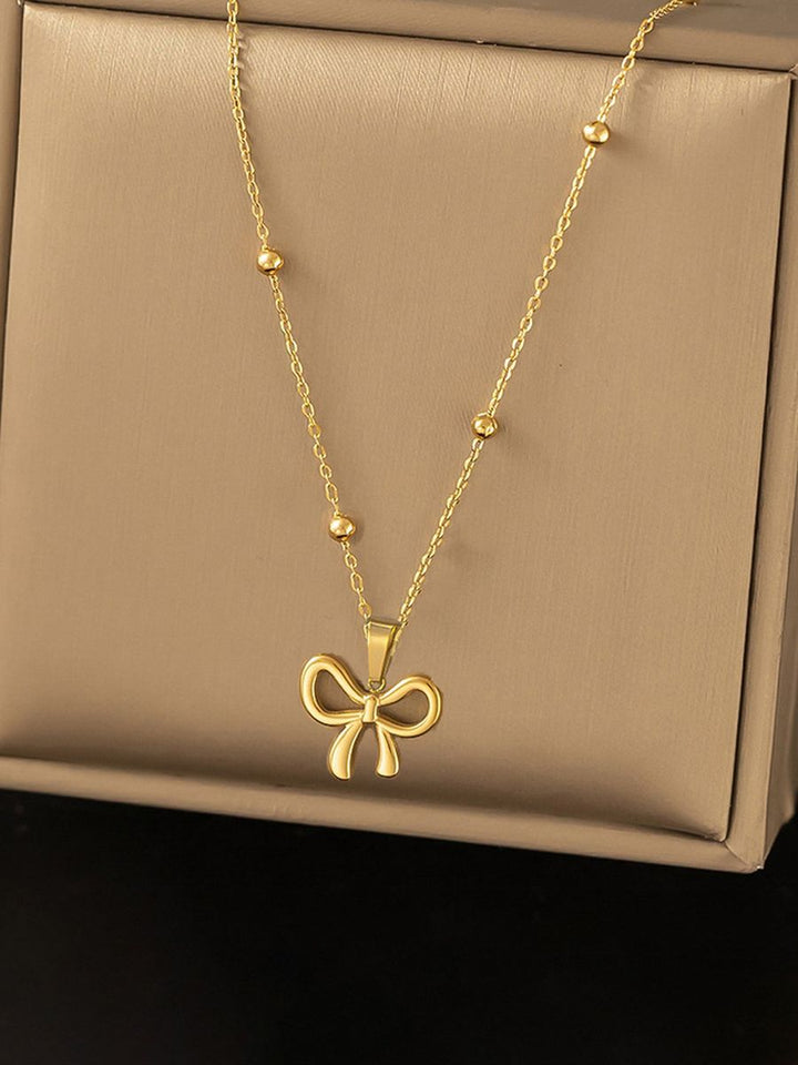 Bow Pendant Necklace – Cute Gold Chain