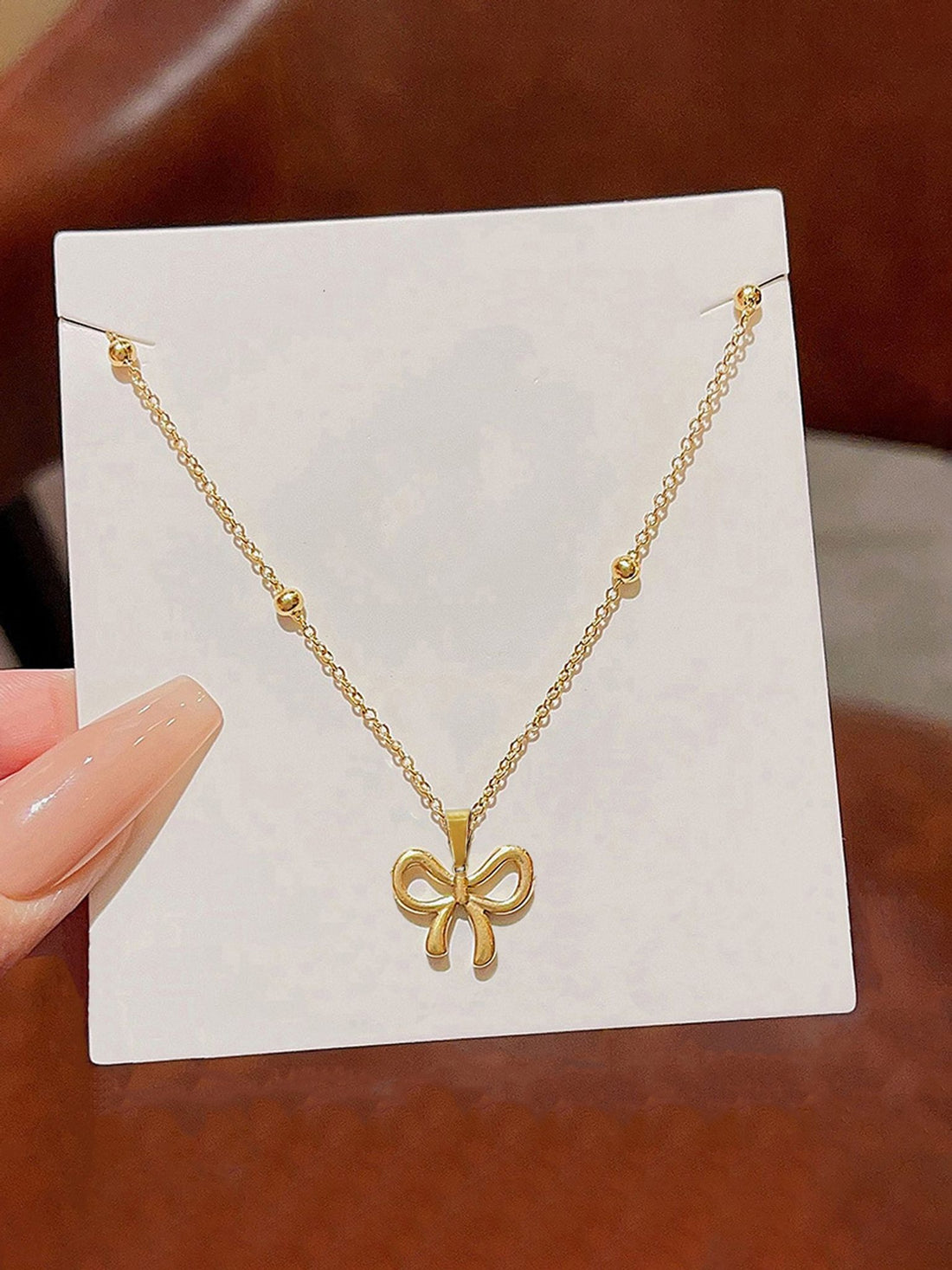 Bow Pendant Necklace – Cute Gold Chain
