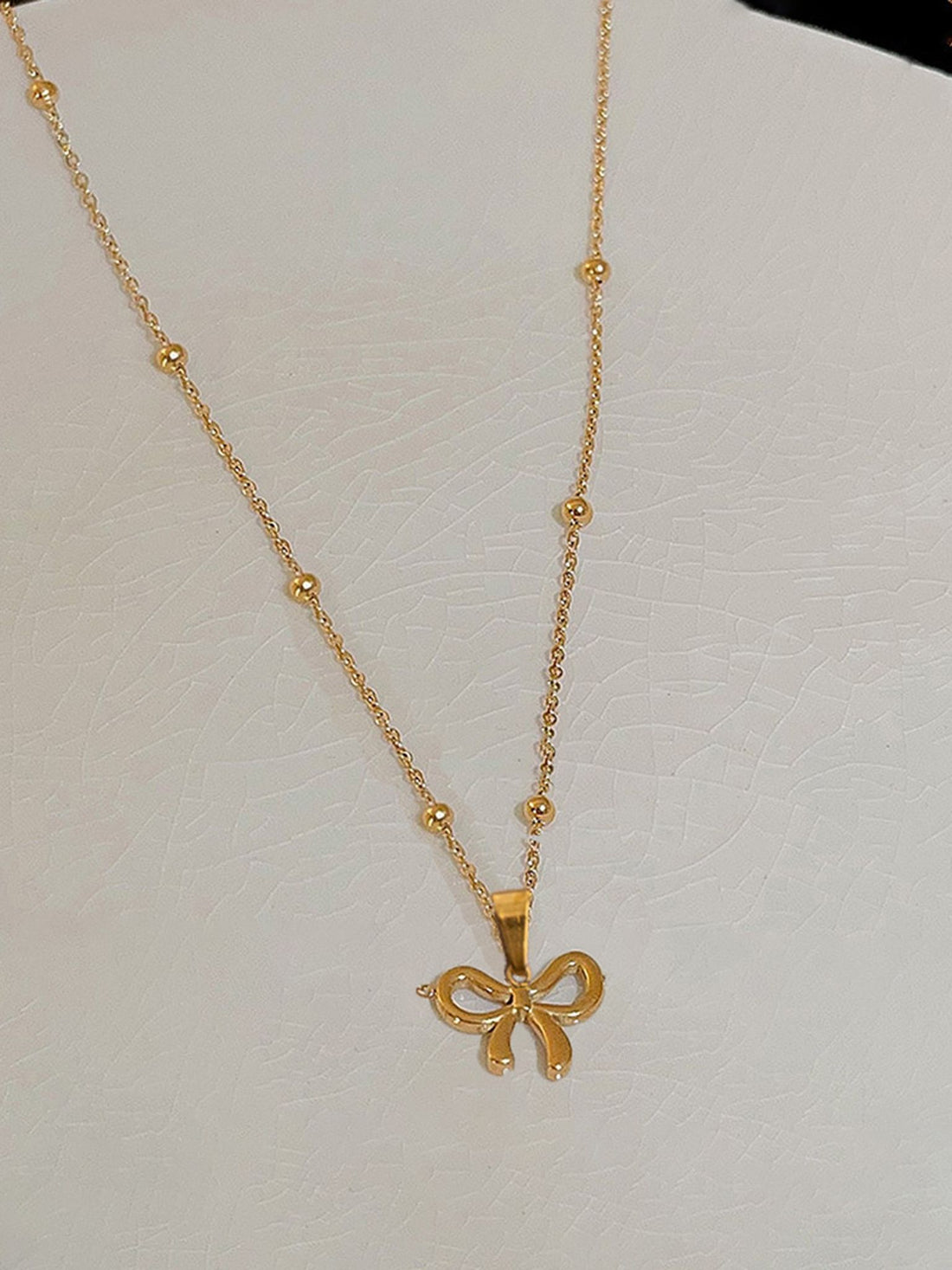 Bow Pendant Necklace – Cute Gold Chain