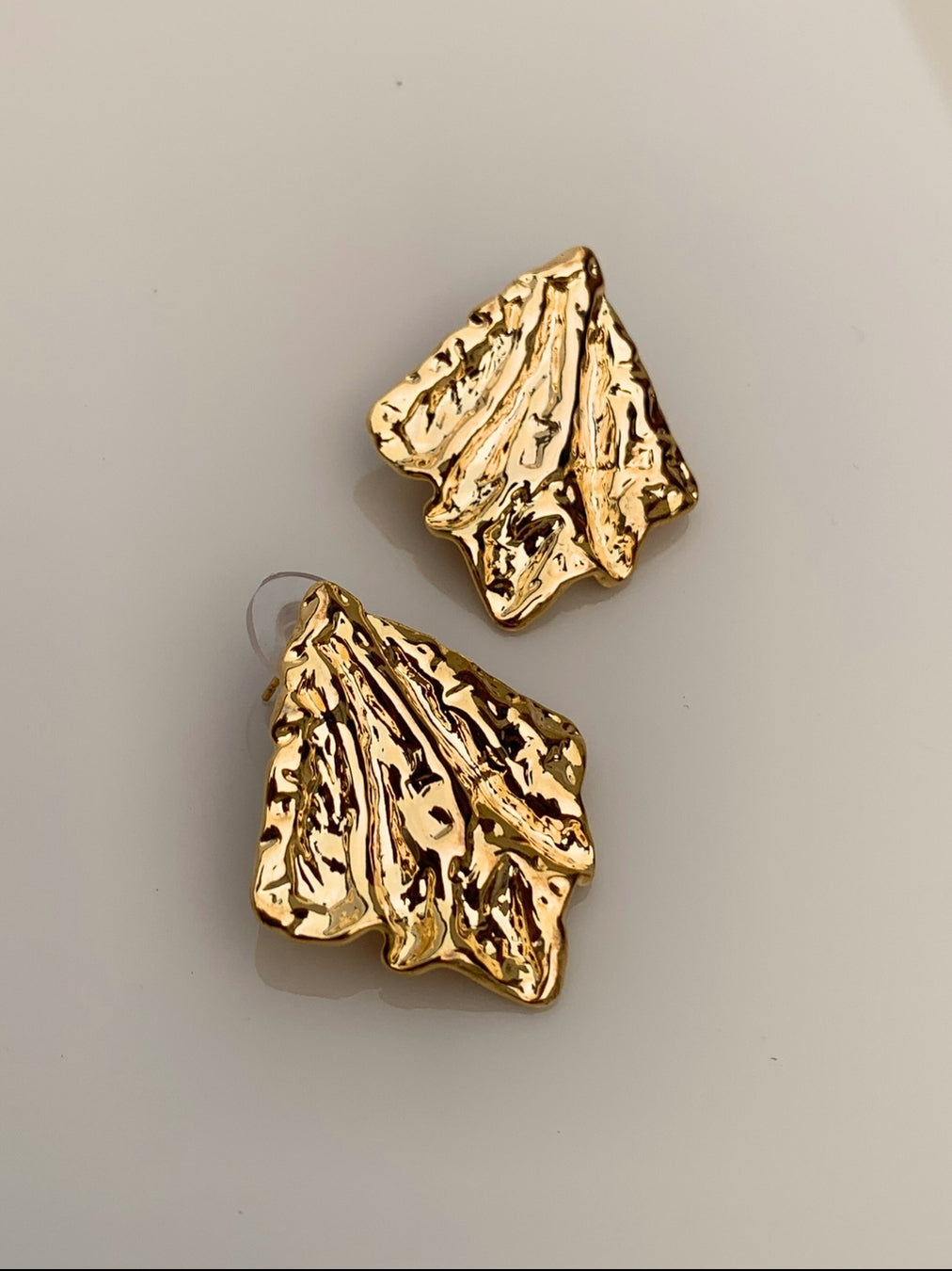 Textured Statement Earrings – Golden