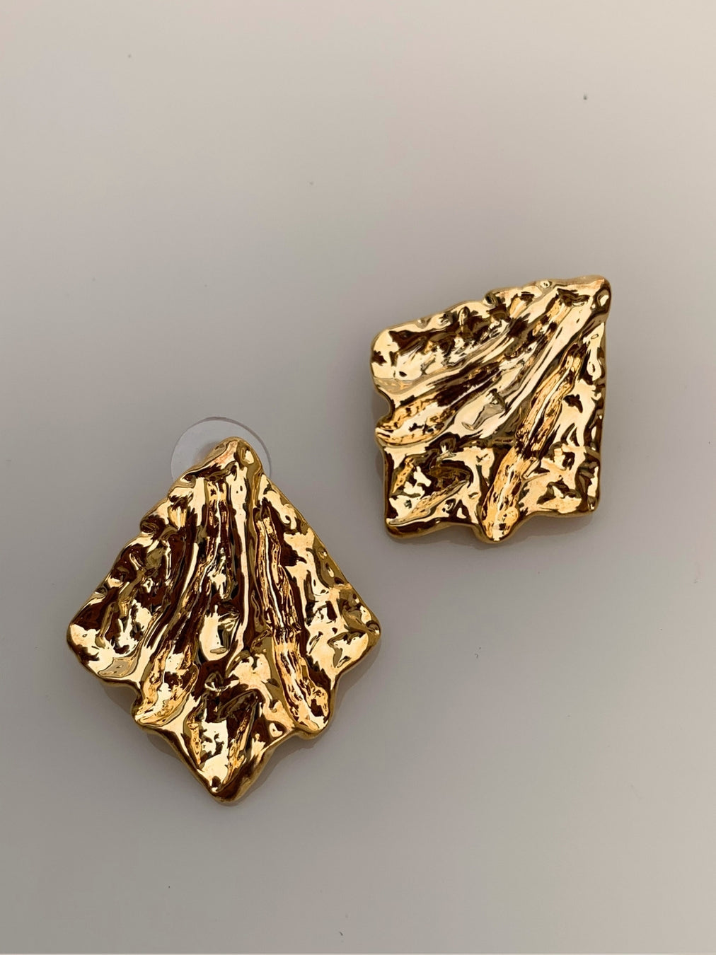 Textured Statement Earrings – Golden