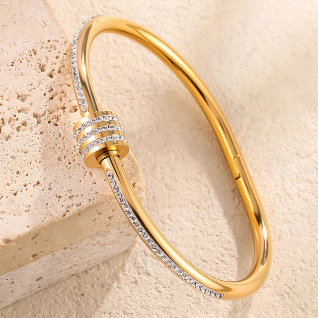 Diamond Studded Bangle Bracelet