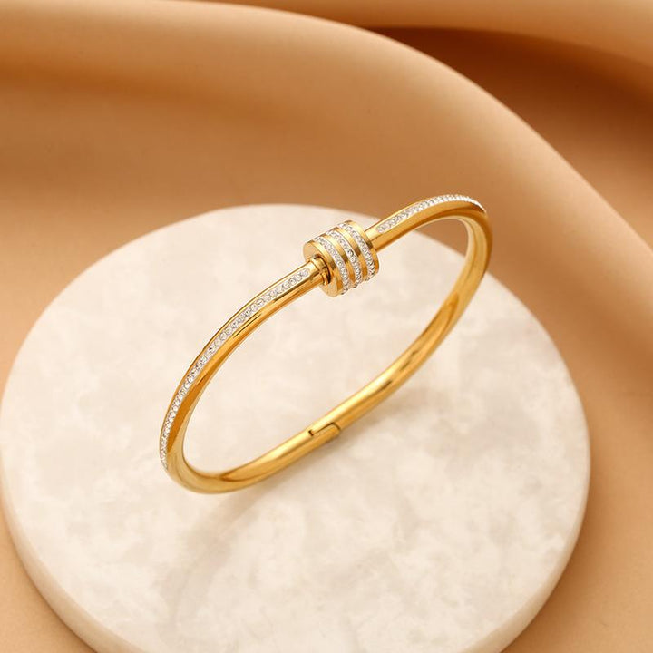 Diamond Studded Bangle Bracelet