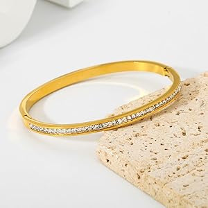 Diamond Studded Bangle Bracelet – Elegant