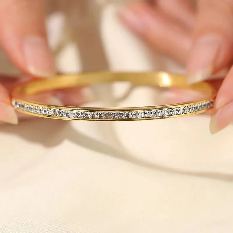 Diamond Studded Bangle Bracelet – Elegant
