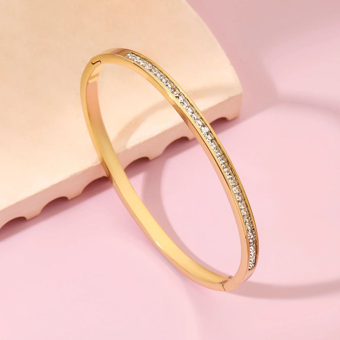 Diamond Studded Bangle Bracelet – Elegant