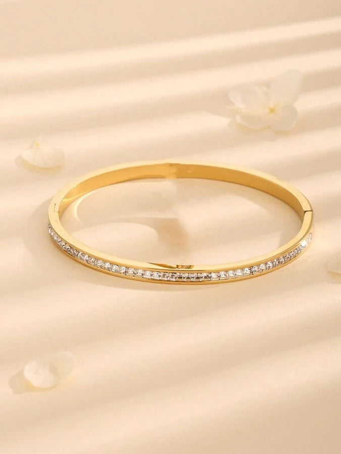 Diamond Studded Bangle Bracelet – Elegant