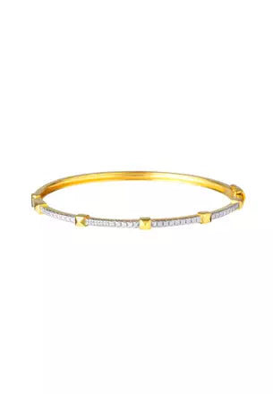 Round Zirconia Bangle Bracelet