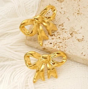 Bow Stud Earrings – Gold Plated