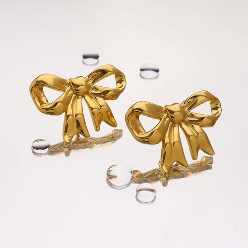 Bow Stud Earrings – Gold Plated
