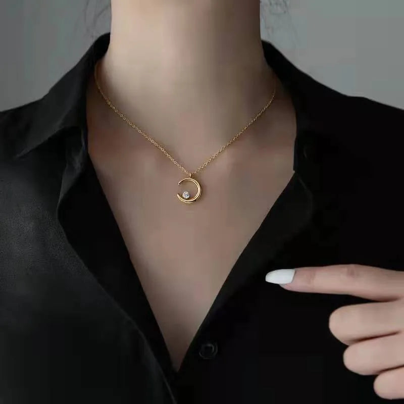 Moon Titanium Necklace