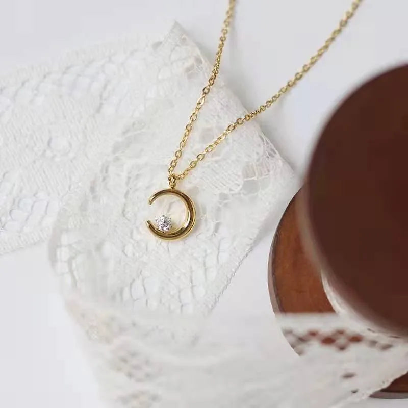 Moon Titanium Necklace