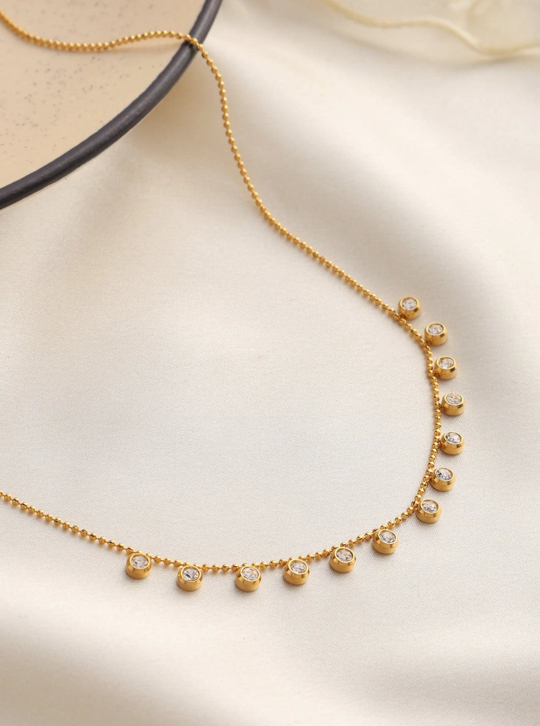 Gold plated chain with cz drop charms
