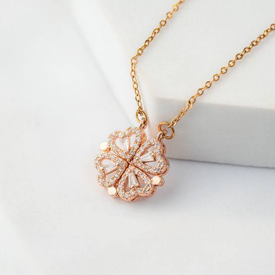 2- Way Multi Wearing Magnetic Heart Clover Necklace