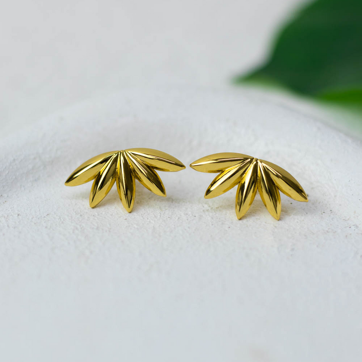 Flower Stud Earrings – Gold Plated