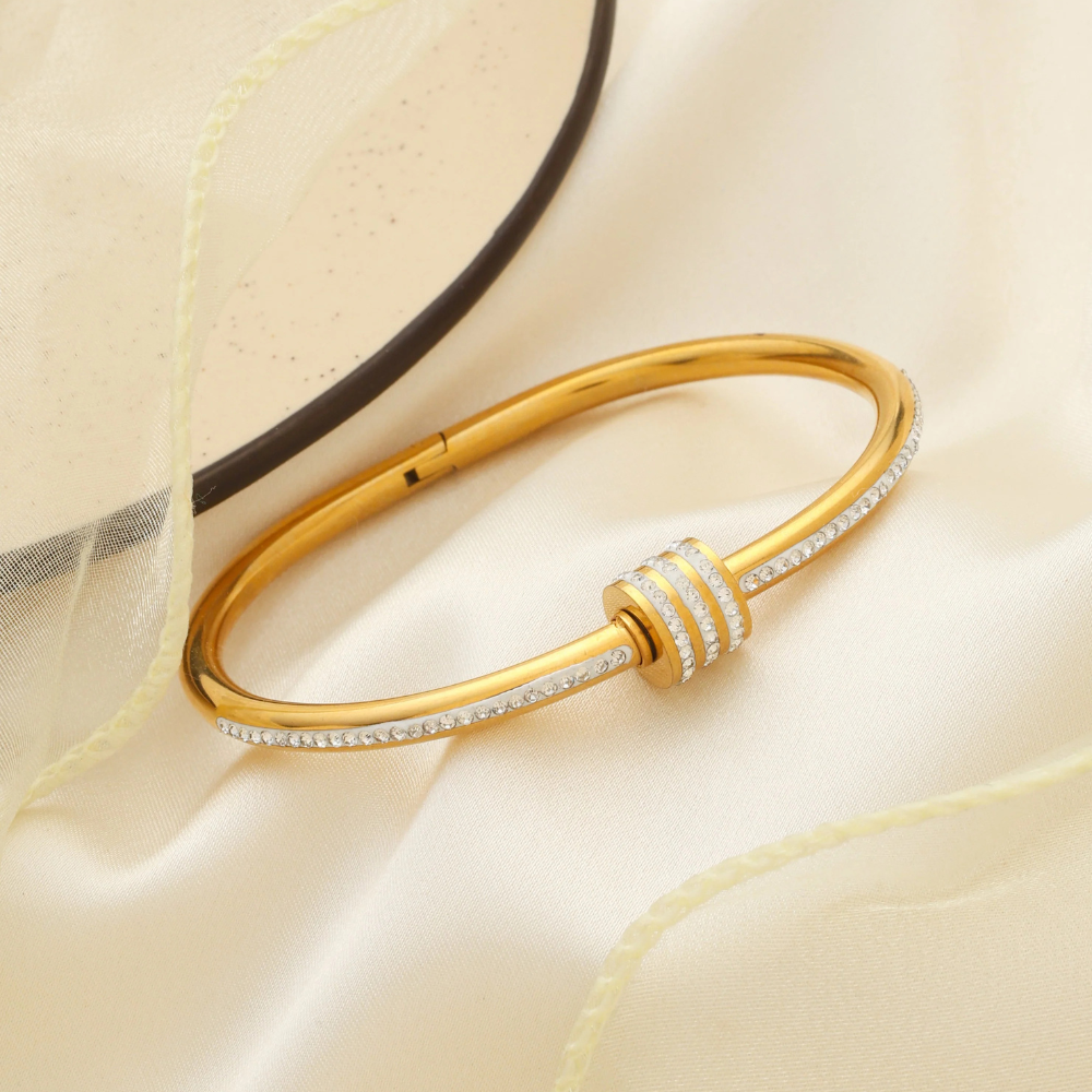 Diamond Studded Bangle Bracelet