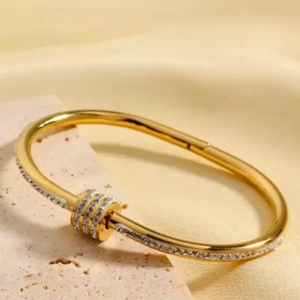 Diamond Studded Bangle Bracelet