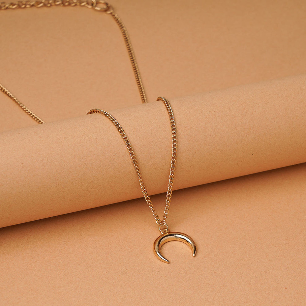 Moon Pendant Necklace – Gold Plated
