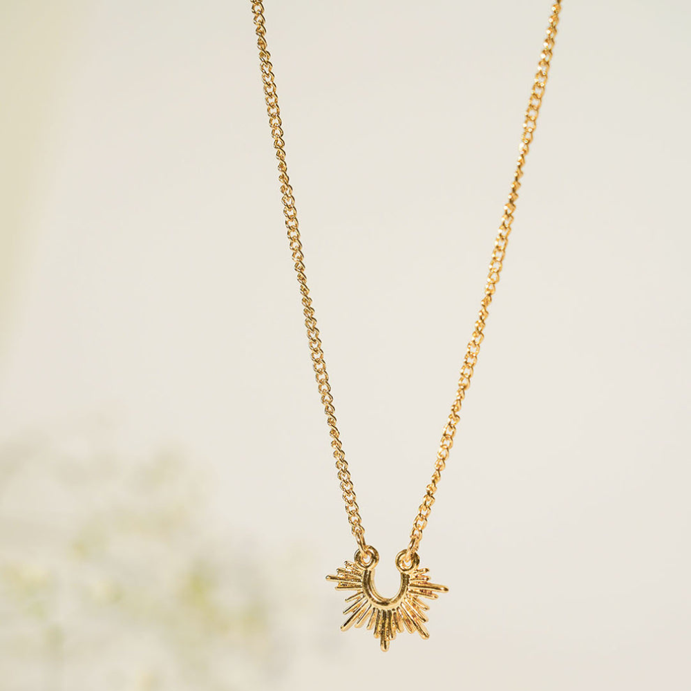 Sun Pendant Necklace – Gold Plated